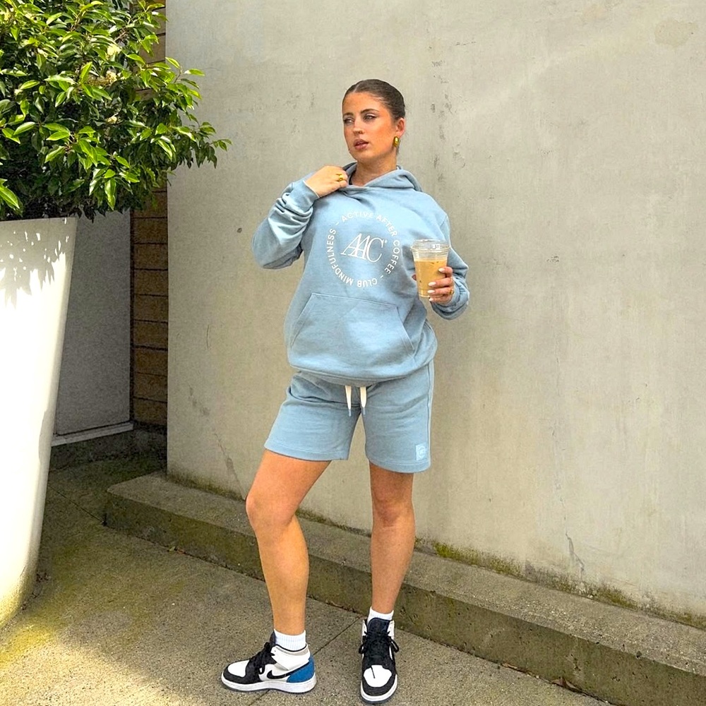 Active After Coffee Medium Light Blue Lounge Shorts NWT